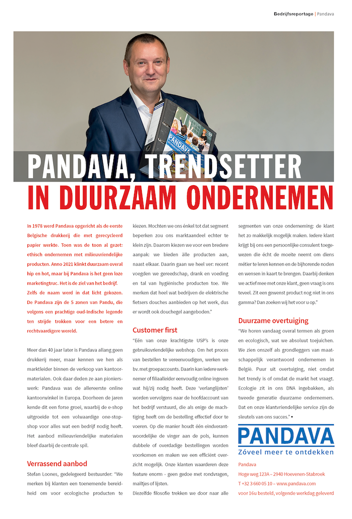 bedrijfsreportage Pandava in KMO insider magazine