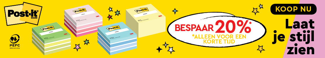 Bespaar 20% op Post-It Cube