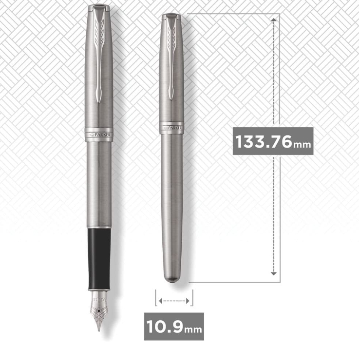 Stylo Plume Moyenne Parker® Sonnet Gris Acier CT sur Stylos En Ligne