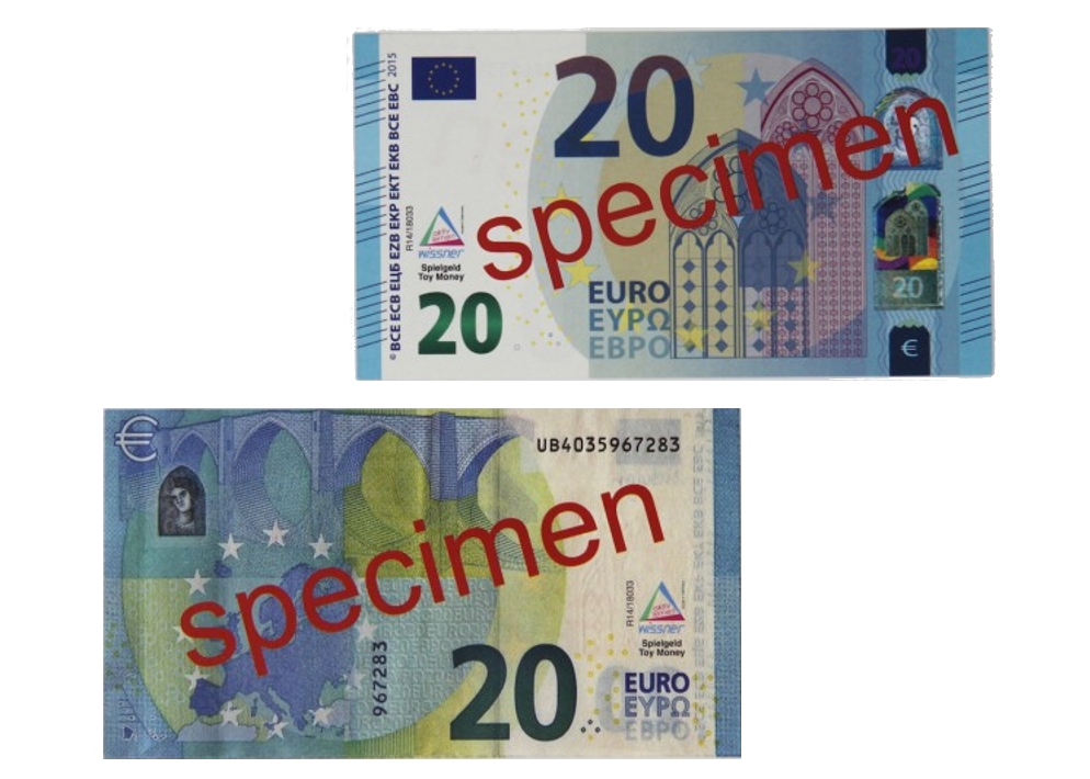 Argent scolaire EURO Wissner, 100 billets de 20 euro - Pandava